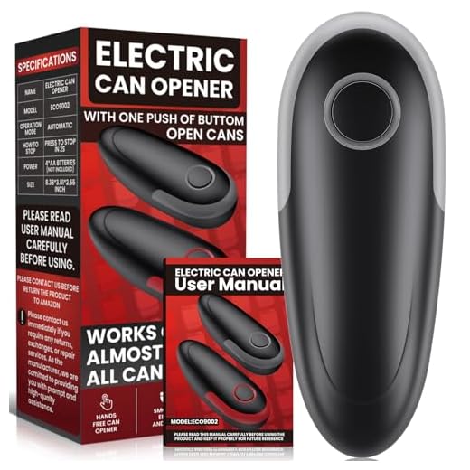 One Touch Electric Can Opener Fits All Can Sizes, Electric Can Openers for Kitchen Food Safe with Smooth Edge, Kitchen Gadgets Battery Operated Can Openers for Seniors, Arthritis and Chef