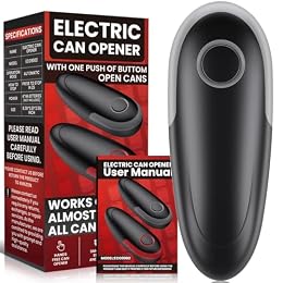 Electric Can Opener, One Touch Battery Operated Automatic Can Opener with Smooth Edge, Hands Free Can Openers for Seniors with Arthritis and Weak Hands, Kitchen Gadget Fits Most Standard Cans