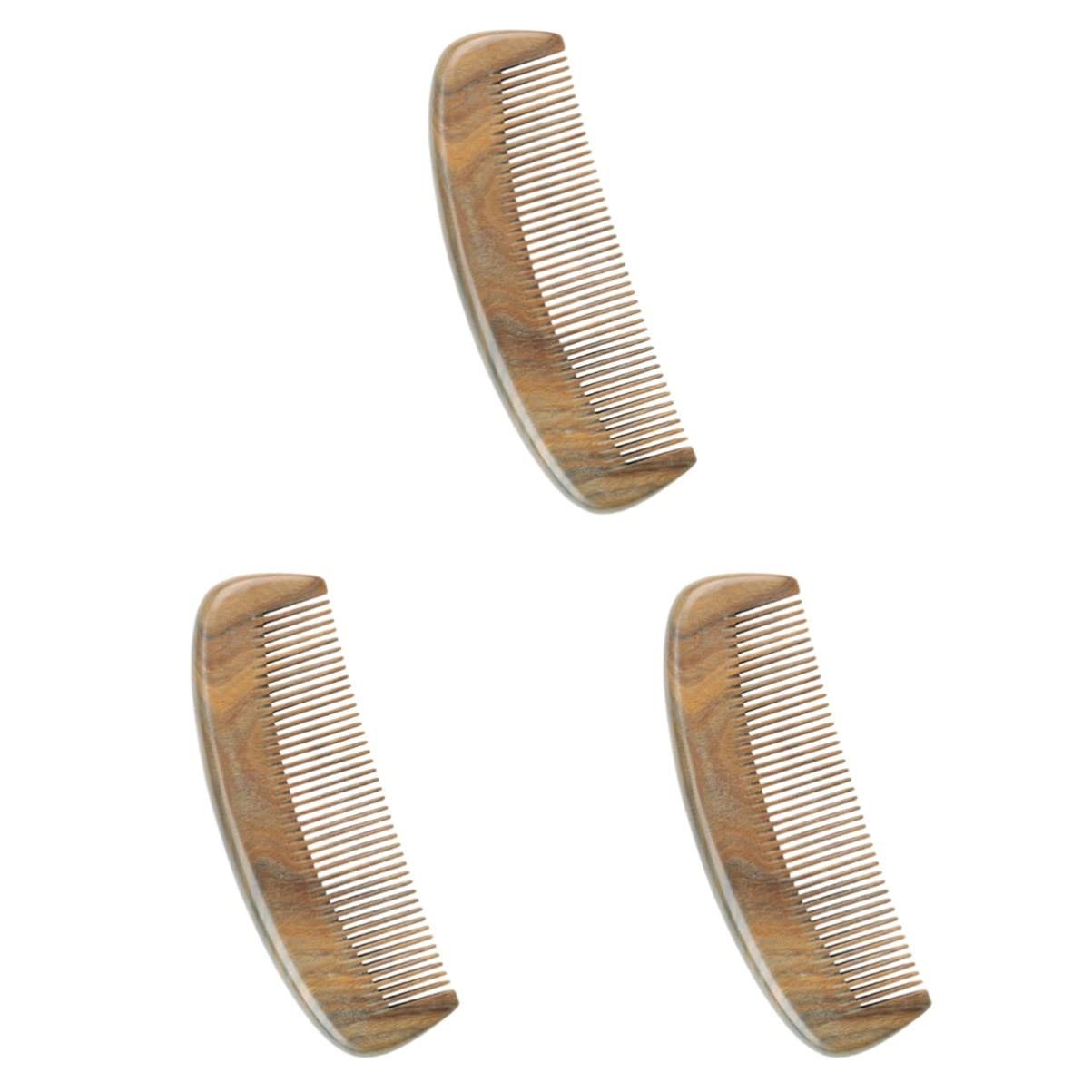 FRCOLOR 3pezzi Pettine Massaggiante Antistatico Di Verawood Con Denti Fitti Accessorio Per Acconciature Donna Stimola La Circolazione e Rilassa Capelluto