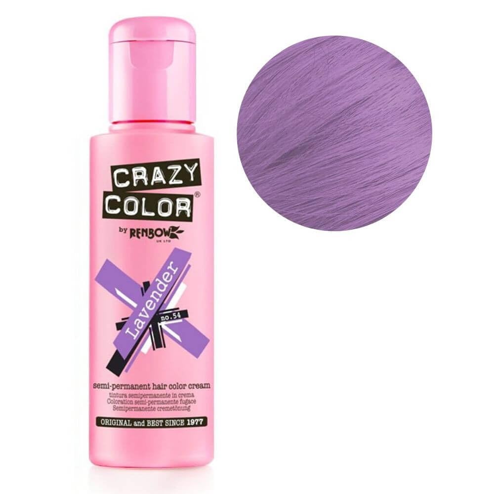 Renbow Crazy Color Semi Permanent Hair Color Cream Lavender No.54 100ml