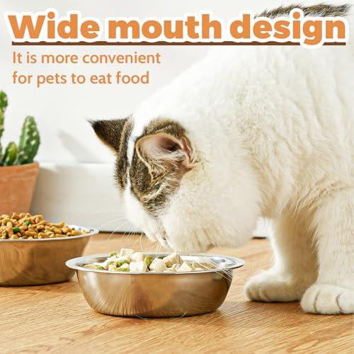 2 Stück Dick Edelstahl Hundenapf Food Grade Safe Haustier Katze & Hunde Futternäpfe und Wassernäpfe leicht zu reinigen (14cm/5.5in)