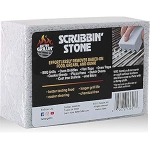 Better Grillin Scrubbin Stone Grill Cleaner-Scouring Brick/Barbecue Grill Brush/Barbecue Cleaner for BBQ, Griddle, Racks