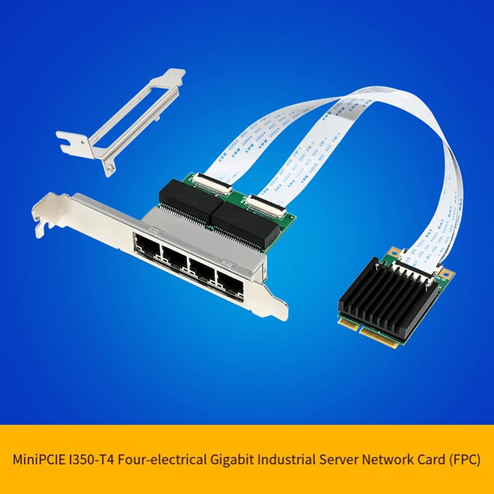 Tarjeta de Red MiniPCIE Gigabit Ethernet Adaptador Ethernet 4xRJ45 Puerto 10/100/1000Mbps I350-T4 Tarjeta de Red Ethernet SAS