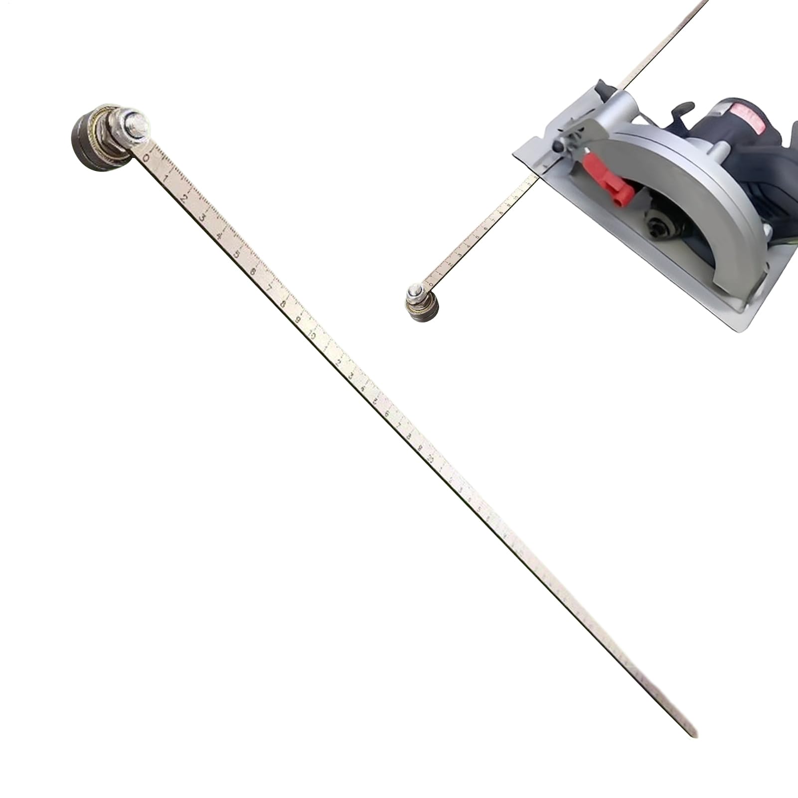 Guía de posicionamiento con riel ajustable de 60 cm para cortes rectos en talleres industriales