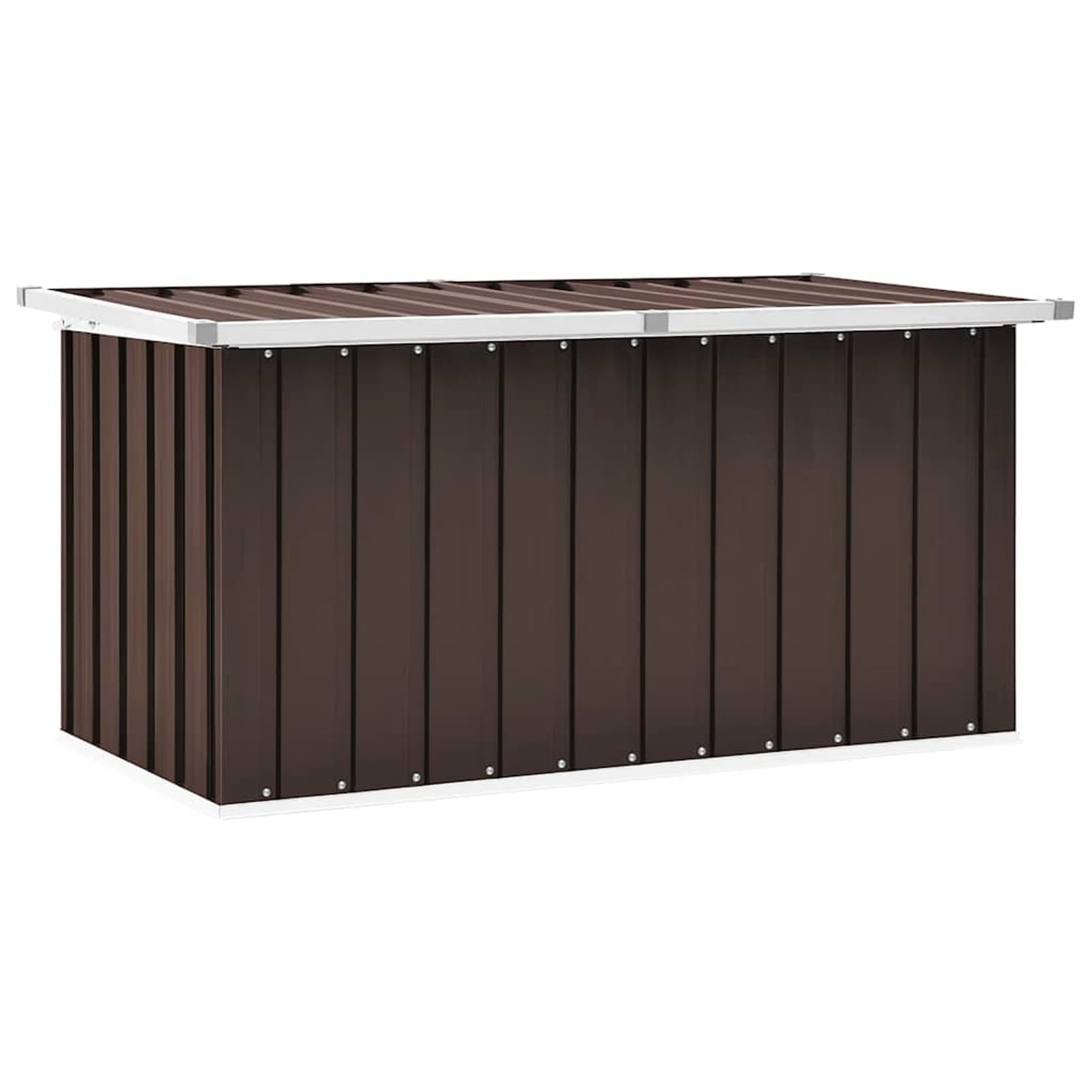Caja de jardín, caja de cojines, caja de almacenamiento, muebles de jardín, caja de herramientas, caja de balcón, para jardín, terraza, marrón, 129 x 67 x 65 cm