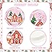 AIBIIN 194 Pcs Christmas Party Supplies Decorations Pink Gingerbread Party Decorations Gingerbread House Cookie Christmas Disposable Tableware Set with Plates Napkins and Tablecloth Serves 24 Guests
