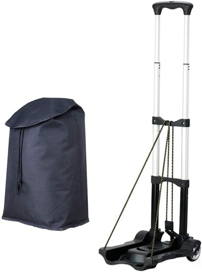 Hand Truck Foldable, Dolly Cart, Luggage Cart, 35 Kg Loading Capacity, Aluminum Alloy Pull Rod, Removable Waterproof Shopping Bag, with 2 Casters, Suitable for Luggage, P
