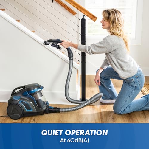 Image of Vacmaster Ultra Silent Bagless Canister Vacuum, 60dB Quiet Powerful Suction Carpet and Hard Floor Scrubber, HEPA Cleaner Machine with 16ft Retractable Cord & Onboard Storage - CC0501