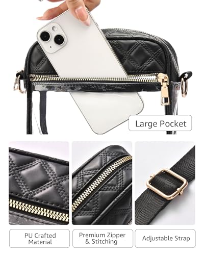 HULISEN Clear Bag for Stadium Events, Clear Purses for Women Stadium Crossbody, Small Transparent Bags for Concerts4