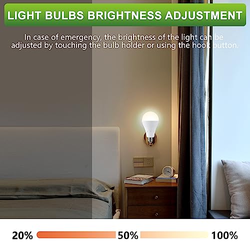 Image of DEBAOBULB 10 Pack Rechargeable Emergency Light Bulbs, Battery Powered LED Light Bulb 3000K Warm E26 120 Volt 9W 60W Equivalent with 1200mAh for Home Power Outage Camping Hurricane