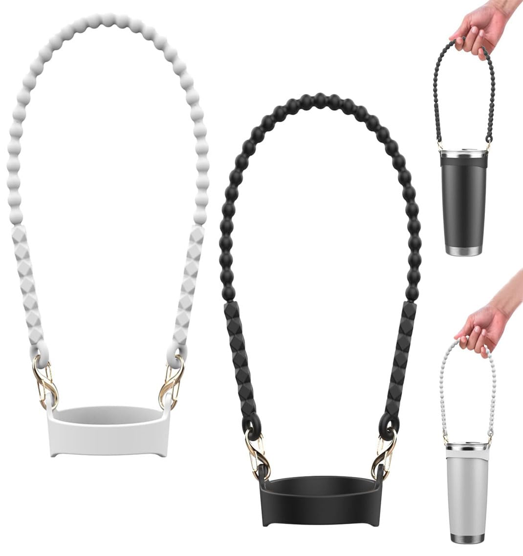 Water Bottle Handle, Water Bottle Sling, Holder with Strap, Soft Durable Silicone, Fits Most 8-40oz Bottles, Water Bottle Accessories for Walking, Hiking, Traveling