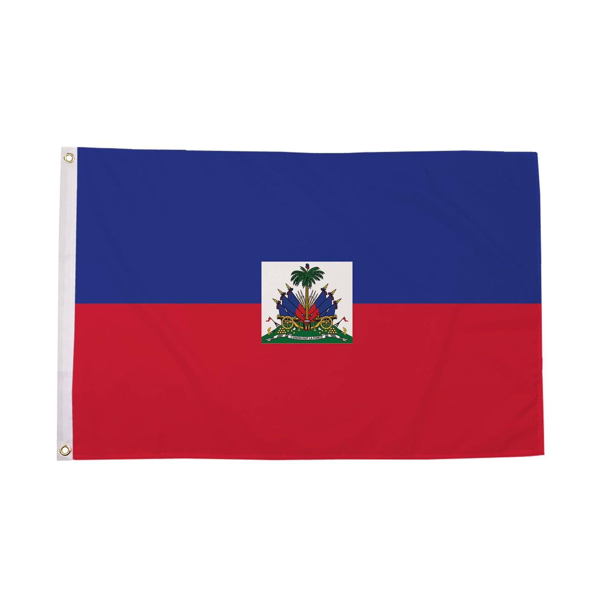 Flagtex Haiti Crest Large Flag 8ft x 5ft Premium Haitian National Flag Blue Red Stripes Coat of Arms Fade Resistant Polyester Double Stitched Reinforced 240cm x 150cm Outdoor Banner Display — image 1