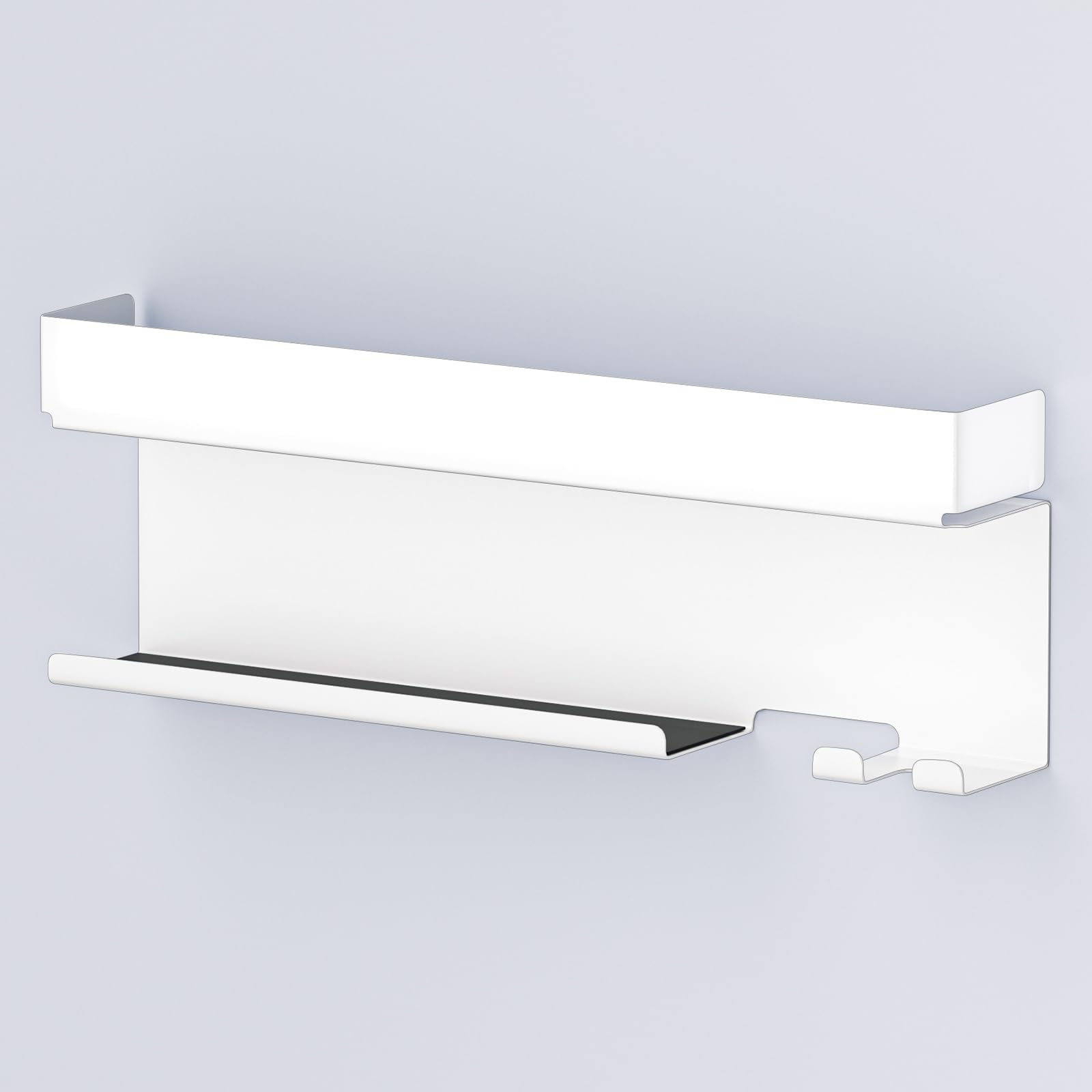 YYBO Support Seche Cheveux Mural sans percage, Porte Seche Cheveux et Lisseur, Support Mural pour sèche-Cheveux, Rangement Styler Curling Accessoires, Support Fer a Lisser (Blanc)