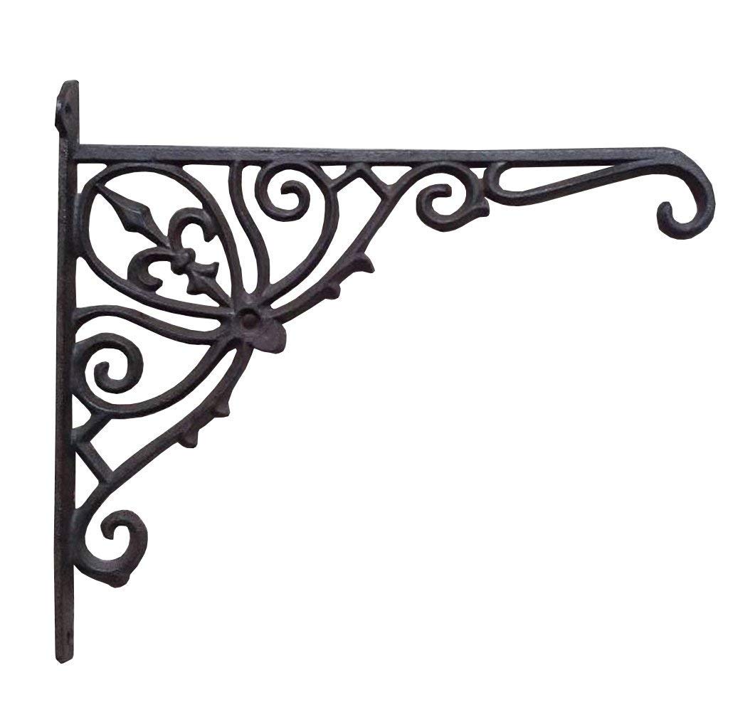 TentHome Vintage Garden Bracket Garden Hook for Hanging Basket Hook Flower Basket Bracket Wall Hanging Basket Holder (30x26x3.5cm)