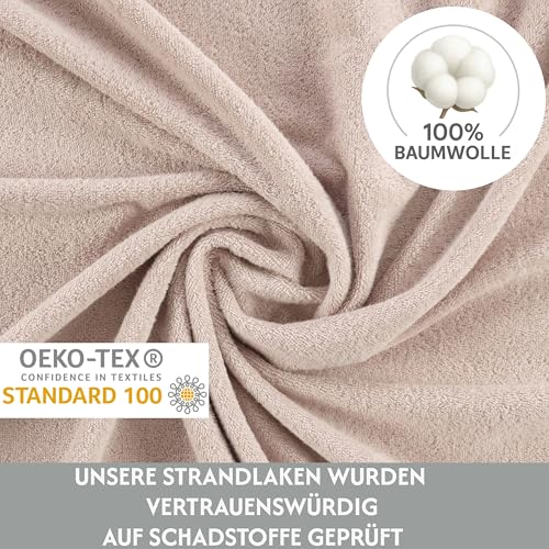 CalmyBEACH Frottee Strandtuch XXL 150x200cm - Badehandtuch groß 100% Baumwolle Strandhandtuch Badetuch Strand Handtuch Strandlaken Beach Towel Picknickdecke Stranddecke