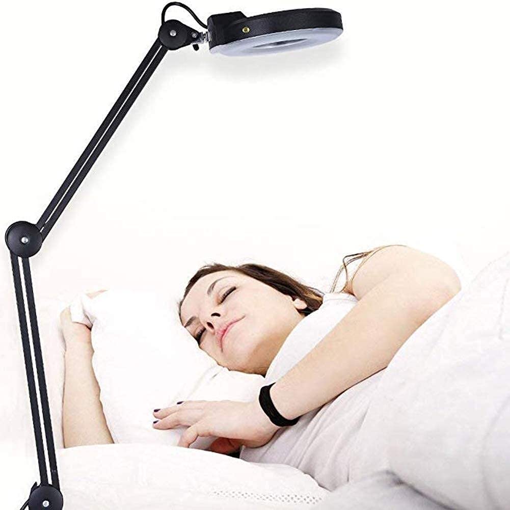 Lente d'ingrandimento con luce LED, braccio rotante regolabile, ingrandimento 5x per unghie e salone di tatuaggi