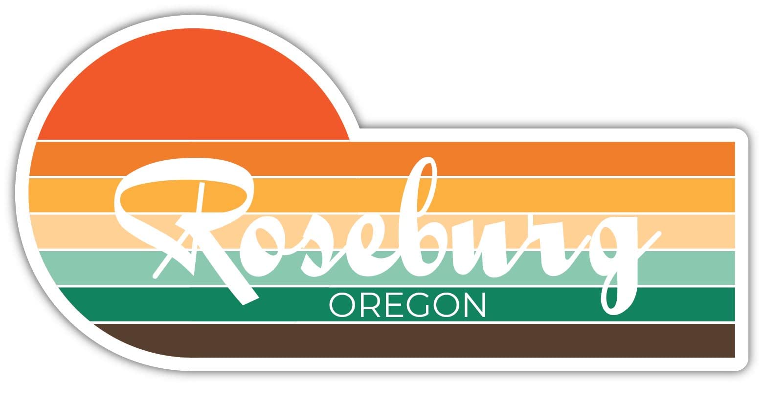 Amazon.com: Roseburg Oregon 2 x 1.25 Inch Sticker Retro Vintage Sunset City  70s Aesthetic Design : Home & Kitchen