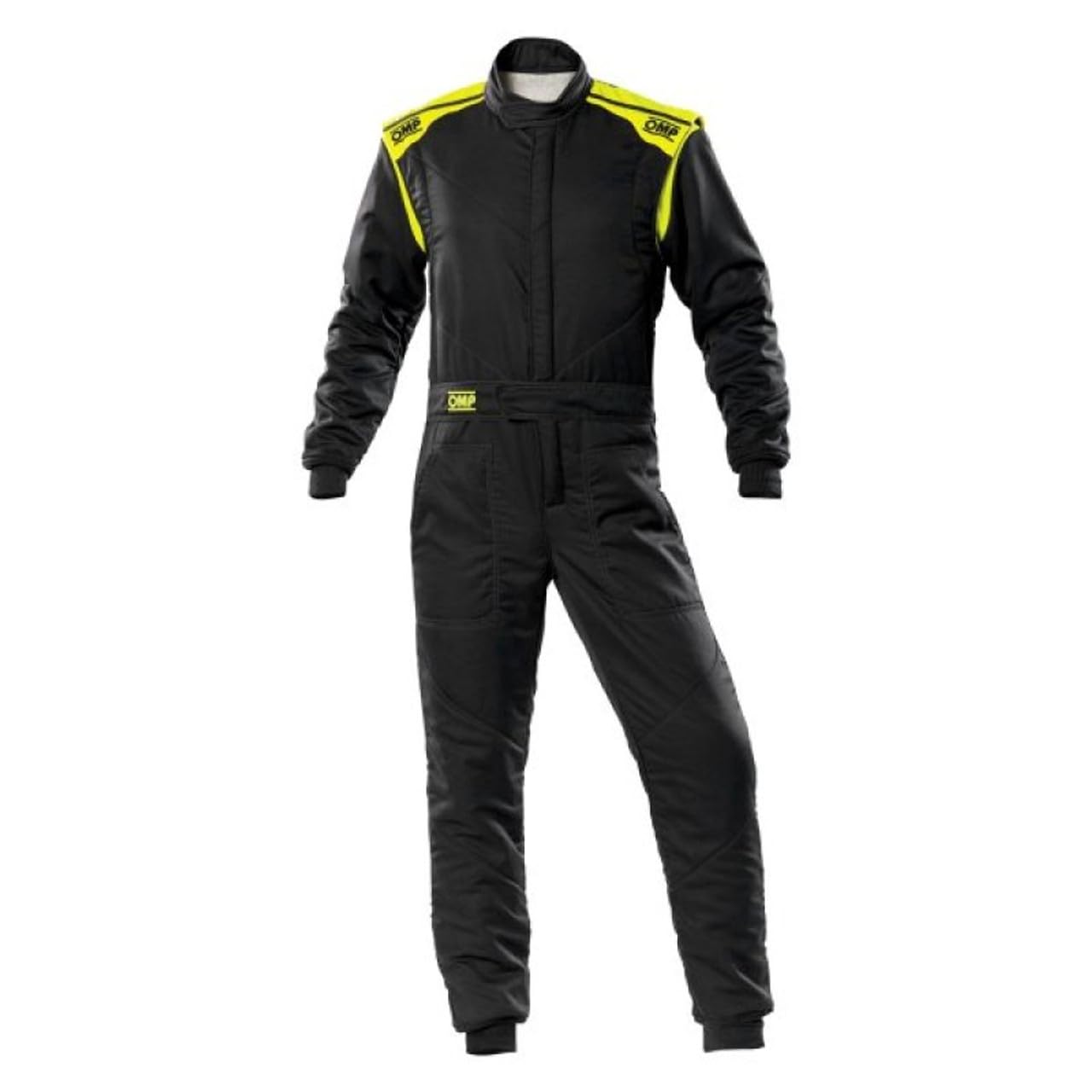 OMP RACING, INC. Unisex's Suit (Black/Flo Yellow, Large)