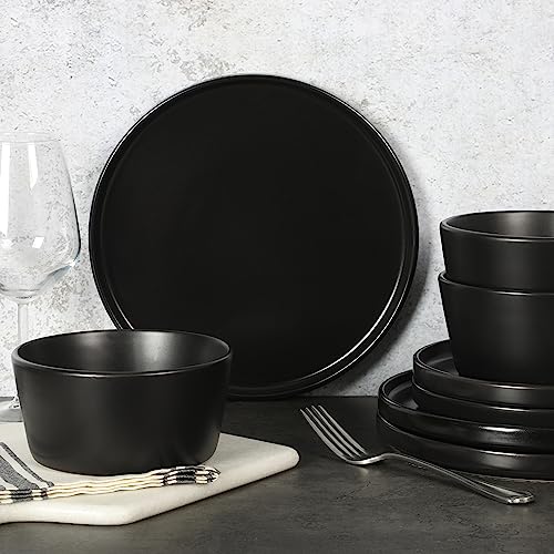 Gibson-Soho-Lounge-Bowery-32-Piece-Matte-Black-Stoneware-Dinnerware-Plates-Bowls-and-Mugs-Set-Service-for-8