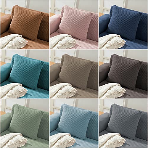 Almohada decorativa para sofá, 45 x 45 cm, juego de almohadas marrones con funda de poliéster y relleno de algodón PP, 2 piezas para decoración del hogar, suave y elegante.