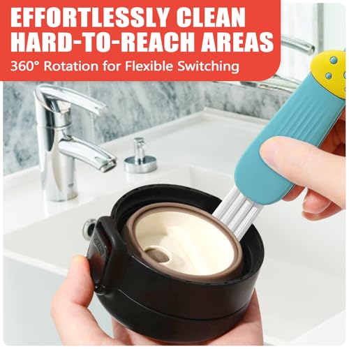Image of Cup Lid Gap Cleaning Brush 3PCS Bottle Brushes 3 in 1 Cup Lid Gap Cleaner Crevice Cleaning Brush Home Kitchen Crevice Cleaning Tools (3PCS Style 2)