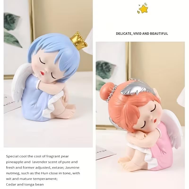 Image of Money Saving Bank with Coin Slot / /Creative Cartoon Design Money Bank / /Plastic Piggy Bank for Boys & Girls (Pack of 1) (Sleeping Angel - Blue)
