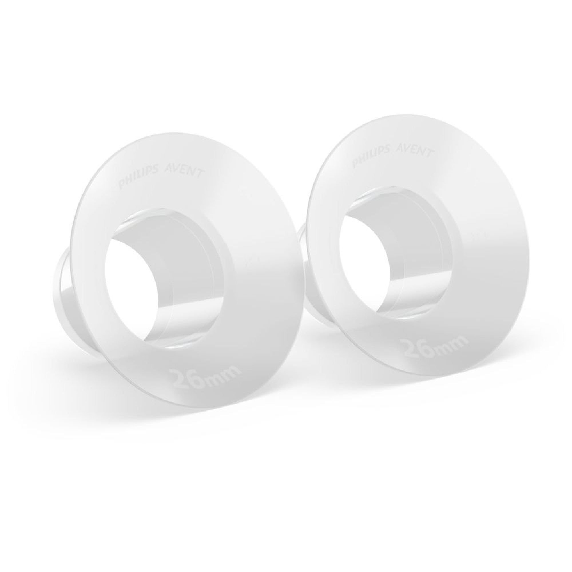 Philips Avent do elektrycznego laktatora Bezdotykowe duże osłonki piersi (28 mm) i wkładki (26 mm), unikalne osłonki SkinSense, kompatybilne z bezdotykowymi pojemnikami na pokarm, SCF552/11