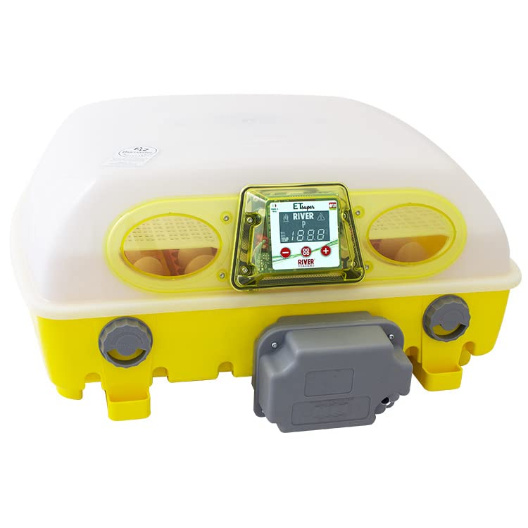 Incubadora de huevos digital ET49 SUPER con motor de giro OVOMATIC y con aditivo antibacteriano Biomaster™ - River Systems - capacidad 49 huevos de tamaño mediano o 196 pequeños