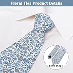 Mantieqingway Men Skinny Tie Cotton Floral Necktie for Wedding Groomsmen Tie - Image 2
