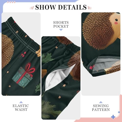 ZZXXB Hedgehog Pine Branch Boys Long Pants Soft Trousers Elastic Waist Kids Lounge Bottoms with Pockets S-XL4