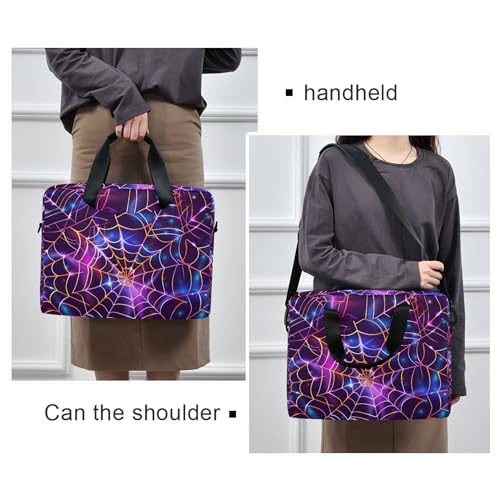 Bolso maletín morado para laptop con araña Halloween miniatura 2