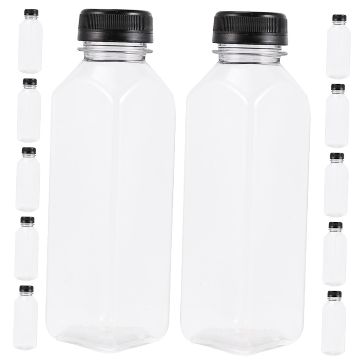 Bottiglia per Bevande 400ml in Plastica Nera, Riutilizzabile, 12 Pezzi