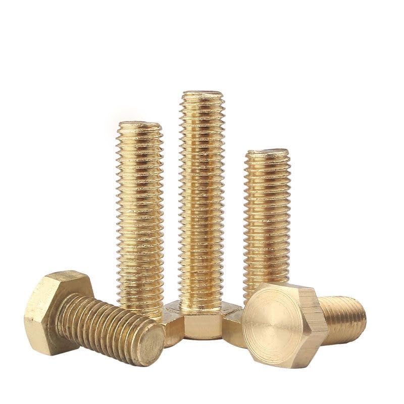 Image of M4*10mm Brass Hexagon Screw Bolts - 10 PCS External Hex Head Tap Bolts Hexagon Screws with External Hexagon Thread