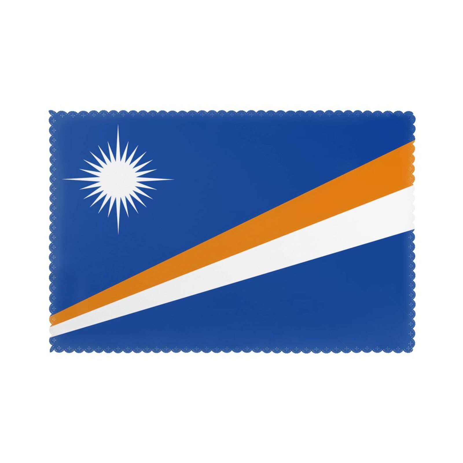 Flag of the Marshall Islands Placemat set of 6, oil-proof, washable, suitable for kitchen, restaurant, party, etc.