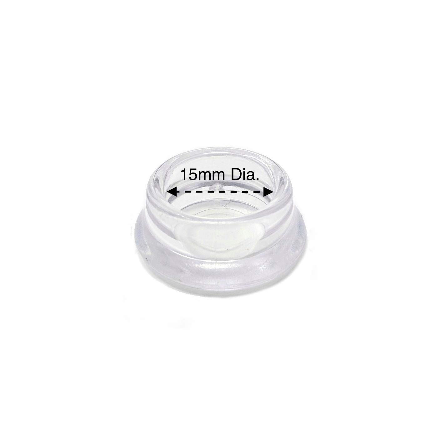 Furniture Cups. Carpet Protectors for Round Furniture Legs. Made in Germany (Clear, 15mm Inside Diameter - Please See Second Image Before Ordering This Size, Pack of 12) — image 1