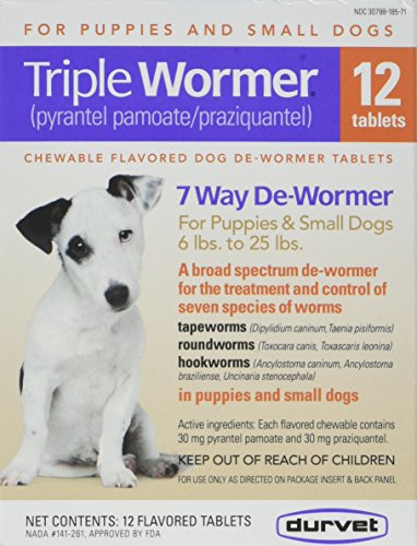 DURVET 12-Pack Triple Wormer Tablets for Puppies and Small Dogs #1