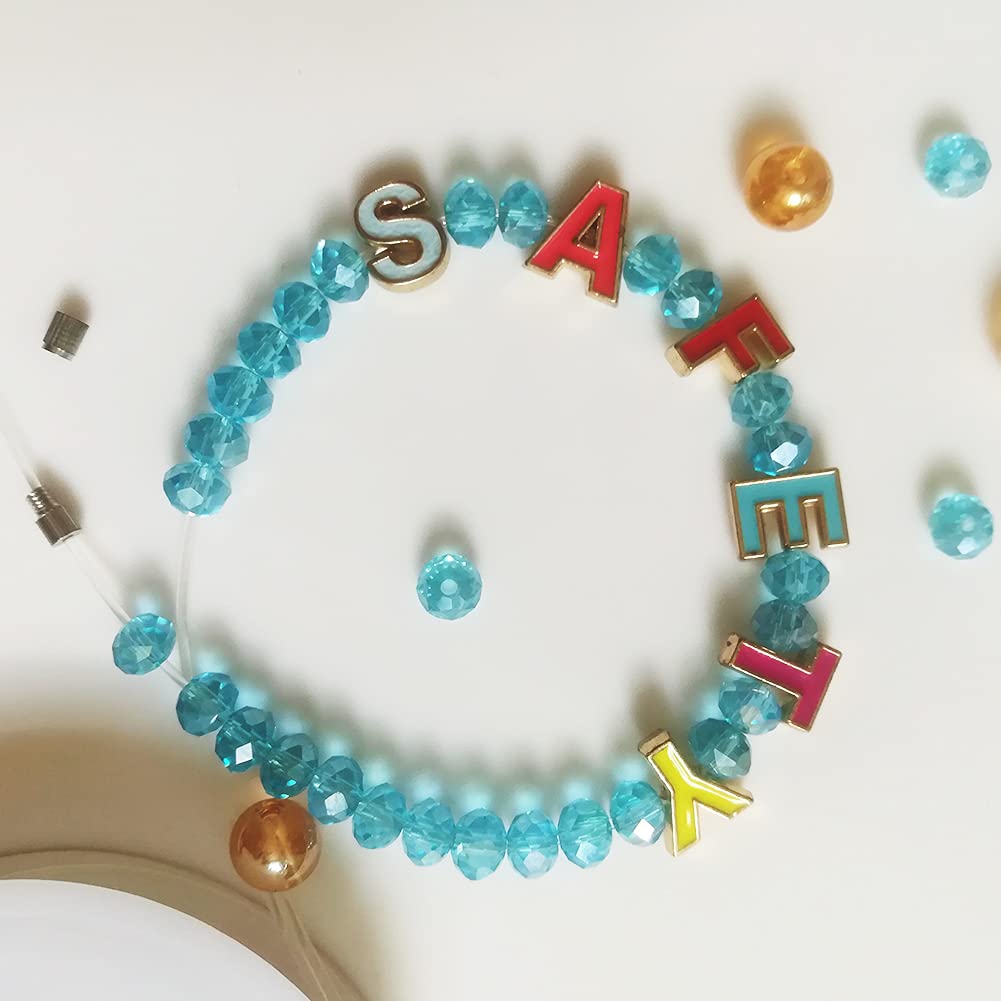 ANSGGB 52Pcs Alloy Enamel Letter Shape Beads, Capital Alphabet 2 Sets of A-Z Charm Beads for DIY Bracelet Necklace Jewelry Making - Image 2