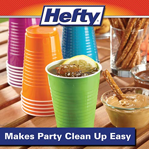 Image of Hefty Plastic Cups, 16 Ounce, Disposable | 100 Count | Pack of 2 | Party | Assorted