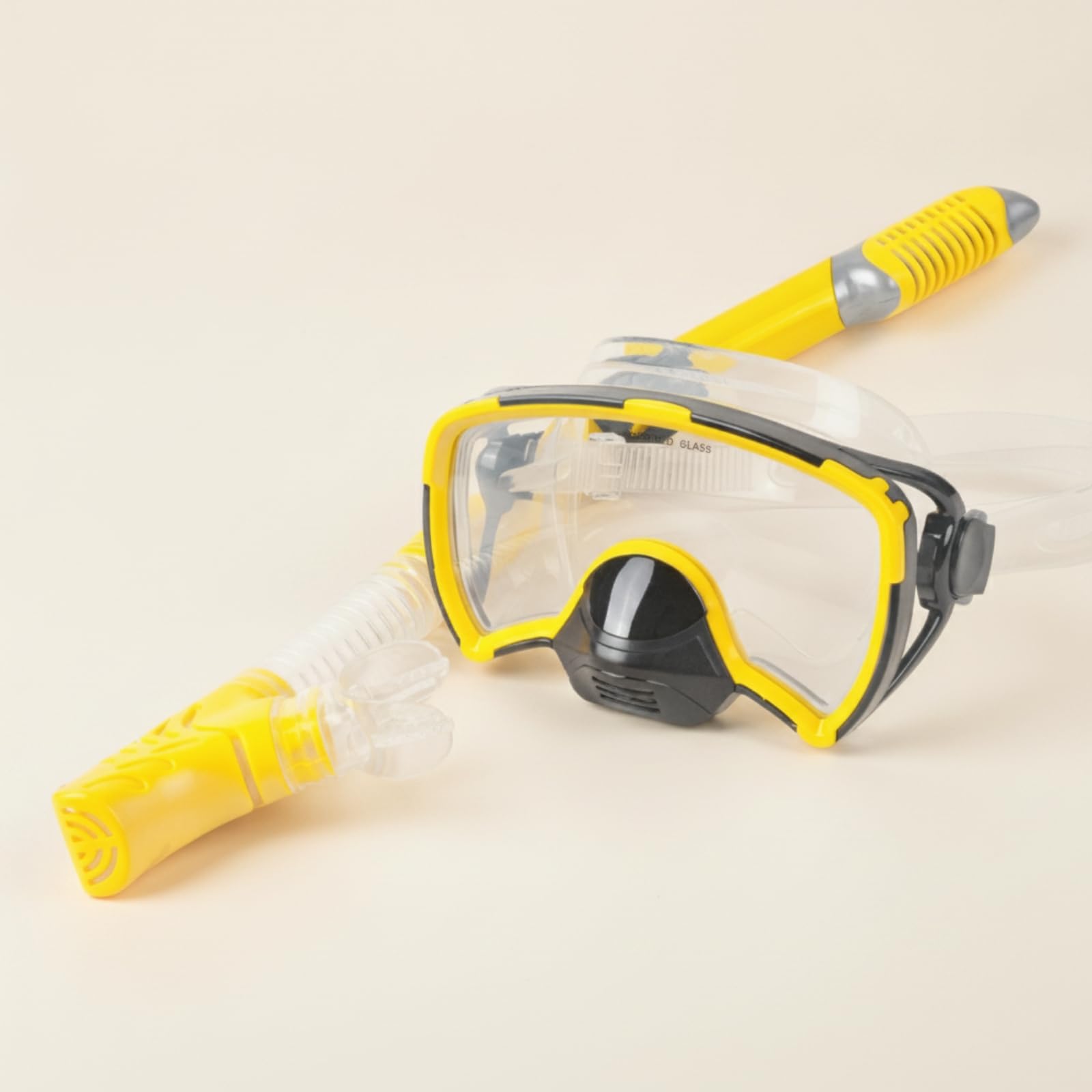 Amagogo Maschera Subacquea con Snorkel Set Maschera Snorkeling Boccaglio Lente in Vetro Temperato Cornice Robusta Cinturino Regolabile Fibbia Facile Rilascio