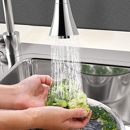 Image of Kitchen Faucet Head Replacement, Kitchen Sink Faucet Parts, Pull Down Faucet Sprayer Head Nozzle, Stream Spray and Pause Mode Can Rotate 360(Faucet with Nozzle, Set of 2)