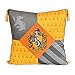 Elbenwald Harry Potter Almohadas con borlas en el diseño de Hufflepuff con Parche Cresta Bordado en los Colores de la casa Gris 48 x 48 cm
