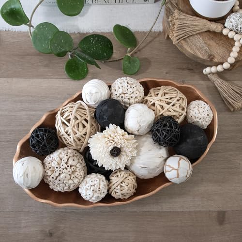 Image of ANDALUCA Black & White Decorative Balls Bowl Filler Bag with Orbs, Balls (Black)