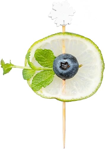 Restaurantware Púas de cóctel de copo de nieve de 3.5 pulgadas, 100 selecciones de alimentos resistentes, punta afilada, desechables, púas