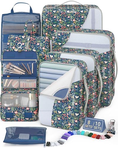 Image of OlarHike 8 Set Packing Cubes for Travel,Gifts for Women Mom,Anti-Tearing Suitcase Organizer,with Over 1000 pcs Mesh Holes,Vacation Essentials & Accessories for Cruise Ship