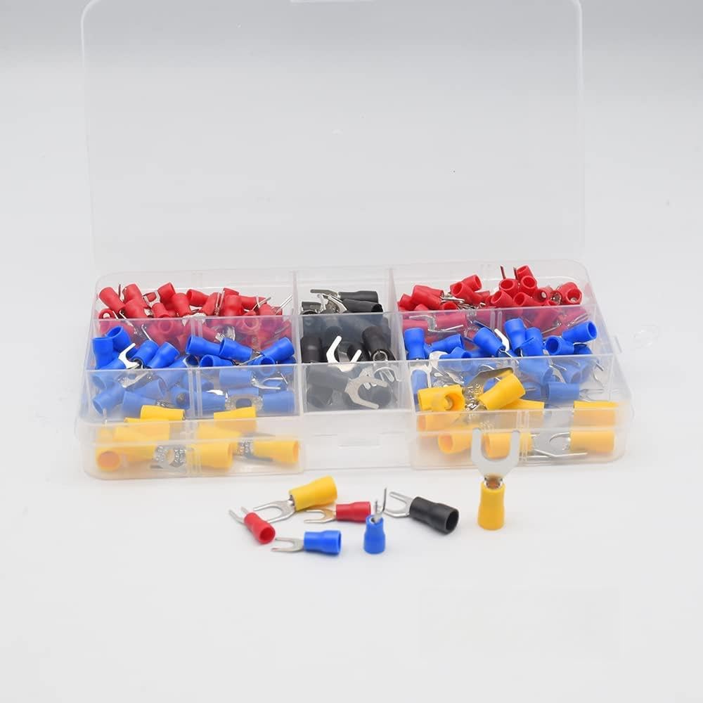 200PCS SV Terminal Set Copper Crimp Connector Insulated Cord SV End Wire terminals Connector Assortment Kit Cable Wire Conne