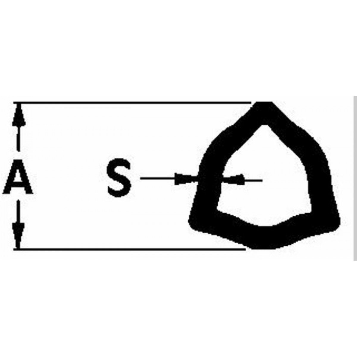 Tubo de cardán interno con perfil triangular BY-PY altura 43,5 mm, grosor  3,4 mm, Cat 3-4 PRECIO POR METRO : Amazon.es: Bricolaje y herramientas