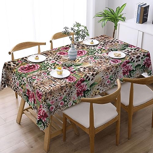 Nappe rectangulaire imprimé léopard rose qualité premium