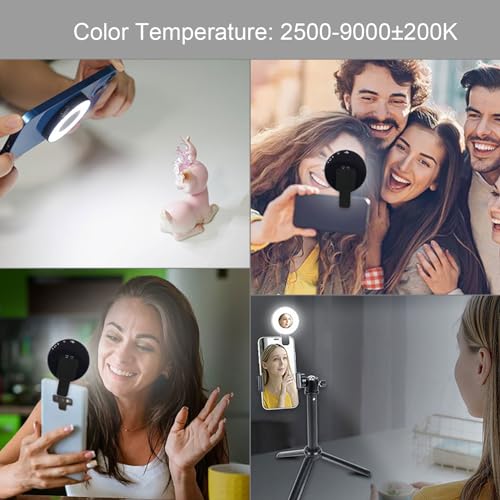 Rechargeable LED Selfie Light for Phone, Camera, Laptop, 300mAh Portable LED Light for Pictures, Phone Light Clip for TikTok, Vlog, Makeup, Video Conference