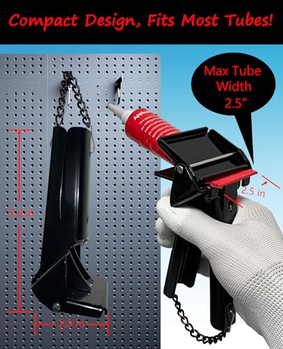 Image of Tube Squeezer Tool for RTV Silicone, 2.5 inch Wide Tube Squeezer & RTV Silicone Gasket Maker Dispenser - Efficient and Easy Control Extrusion Tool, Perfect for automotive repair, daily Squeezing- Black