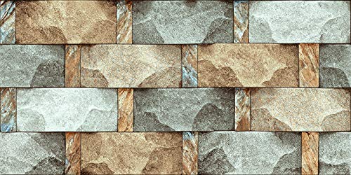 Image of DWELLSINDIA Stone Brick Self Adhesive Wallpaper Waterproof, Scratch Resistant, Laminated 41cm x 244cm